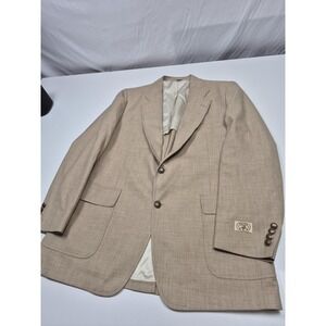 VTG Majer Blazer Mens 46 Beige Terylene Wool Sport Coat Jacket USA Union NWT